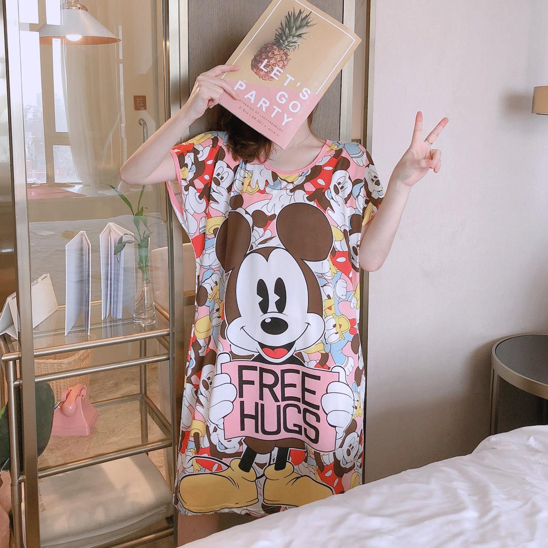 Women's short-sleeve lounge dress / nightgown.
